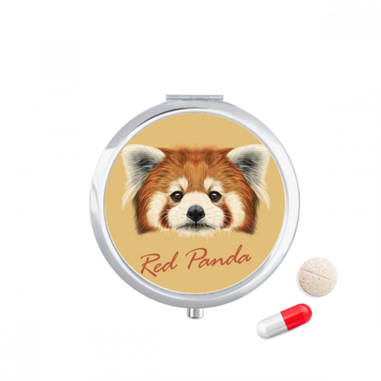 Chestnut Wild Red Panda Animal Pill Case Pocket Medicine Storage Box Container Dispenser