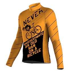 Men's Cycling Jersey Long Sleeve Bike Top with 3 Rear Pockets Mountain Bike MTB Road Bike Cycling Breathable Quick Dry Moisture Wicking Reflective Strips Green Yellow Khaki Graphic Polyester Spandex Lightinthebox