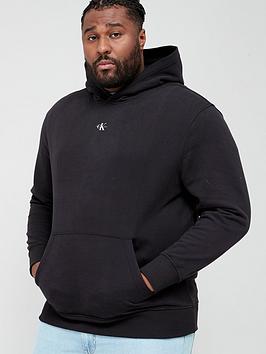 Calvin Klein Jeans Plus Micro Monologo Hoodie - Black