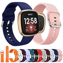 Smart Watch Band for Fitbit Versa 3 / Sense Silicone Smartwatch Strap Soft Breathable Classic Buckle Replacement Wristband Lightinthebox