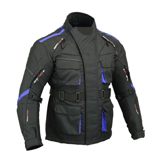 (GearX Surfer Motorbike Jacket Waterproof Padded Back & Elbow) GearX Surfer Motorbike Jacket Waterproof Xtra pads