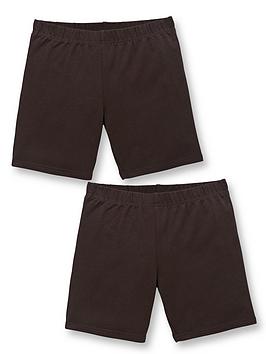 Everyday Girls 2 Pack School Cycling Shorts - Black