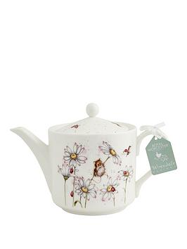 Royal Worcester Wrendale Mouse And Flower Teapot