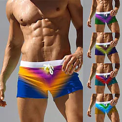 Men's Swim Shorts Swim Trunks Board Shorts Drawstring Color Block Comfort Breathable Short Casual Holiday Swimming Pool Streetwear Stylish Navy Blue Blue Lightinthebox