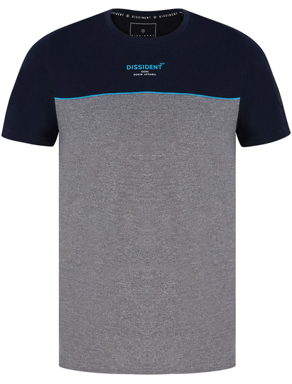 T-Shirts Tayfur Cotton Blend Spacedye Panel T-Shirt in Sky Captain Navy - Dissident / S - Tokyo Laundry