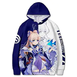 Inspired by Genshin Impact Sangonomiya Kokomi Hoodie Cartoon Manga Anime Harajuku Graphic Kawaii Hoodie For Men's Women's Unisex Adults' 3D Print 100% Polyester Lightinthebox