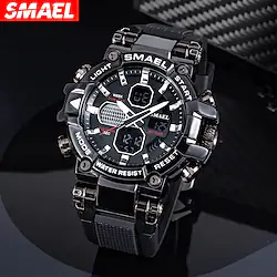 SMAEL Sport Watches Men Watch Military Army 50M Waterproof Auto Date Alarm Clock 8027 Quartz Wristwatches Digital Light Watch Lightinthebox