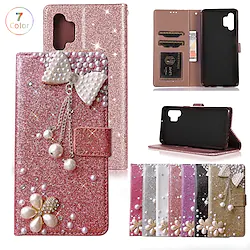 Phone Case For Samsung Galaxy Wallet Card S23 S22 S21 S20 Plus Ultra A73 A53 A33 A13 A72 A52 A42 Note 20 Ultra S10 S10 Plus S10 Lite Note 10 Note 10 Plus Wallet Rhinestone Full Body Protective Lightinthebox