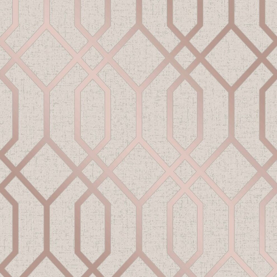 Fine Decor Quartz Trellis Rose Gold Wallpaper FD42306