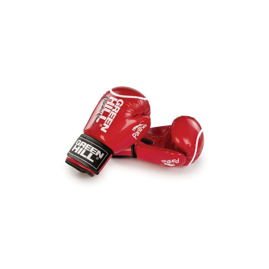 (Red, 10oz) Green Hill Boxing Gloves Panther with Circle