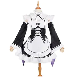 Inspired by Re:Zero Starting Life in Another World kara hajimeru isekai seikatsu Princess Maid Costume Rem Anime Cosplay Costumes Japanese Cosplay Suits Lace Long Sleeve Cravat Dress Sleeves For Lightinthebox