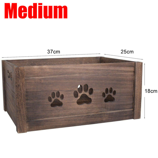 (Paw Shaped Crates, Medium) Wooden Farm Shop Wooden Slatted Apple Crate Gift Display Storage Boxes Hamper