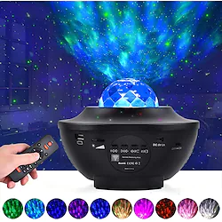 LED Galaxy Projector Night Light Ocean Wave Star Projection with Bluetooth Music Speaker Remote Control 10 Colors 21 Lighting Modes Brightness Levels Adjustable for Bedroom Kids Adults Gaming Room Lightinthebox