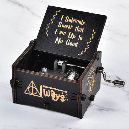 (Harry Potter Black) Harry Potter Music Box Engraved Wooden Music Box Frozen Musical Toys Kids Gift UK