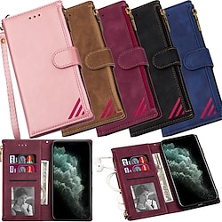 Phone Case For Apple Flip iPhone 14 Pro Max Plus 13 12 11 Mini X XR XS 8 7 Bumper Frame Magnetic Full Body Protective Solid Colored TPU PU Leather Lightinthebox