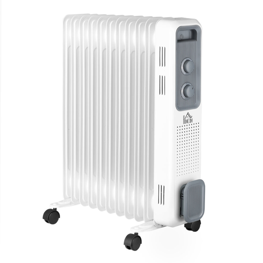 HOMCOM Oil Filled Radiator Portable Space Heater W/ 11 Fin, 3 Heat