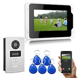 7 Inch Touch Screen Tuya Video Doorbell Wired Outdoor with RFID Unlock Waterproof IP65 Intercom Smart Home Door Phone 1080P Camera Lightinthebox