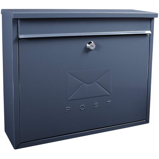 Sterling MB02A Anthracite Burg-Wächter Elegance Wall Mounted Galvanised Steel Lockable Weatherproof Post Box RAL 7016-36x31x10cm