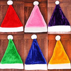 Santa Suit Santa Claus Hat Christmas Hat Men's Cosplay Christmas Masquerade Christmas Eve Festival / Holiday Flannel Black Grey / red with white / Deep Purple Men's Women's Easy Carnival Costumes Lightinthebox