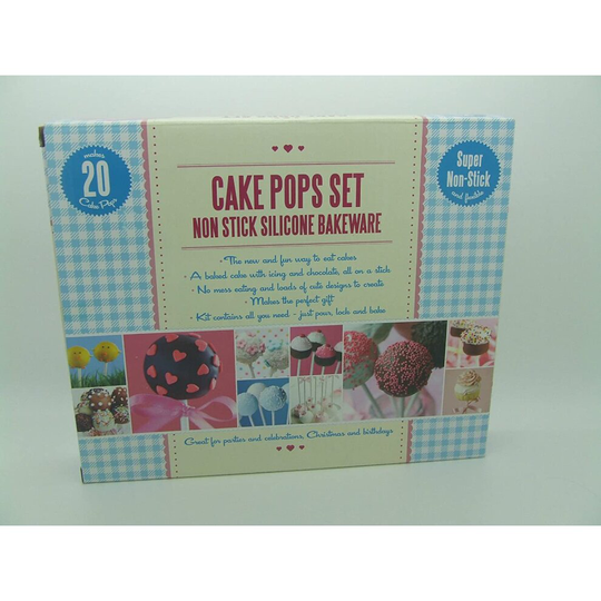 CAKE POP SET NON STICK SILICONE BAKEWARE MAKES 20 CAKE POPS BOXED