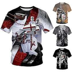 Inspired by The Last Templar Crusader Knights Templar Crusader T-shirt Cartoon Manga Anime Graphic T-shirt For Men's Women's Unisex Adults' 3D Print 100% Polyester Lightinthebox