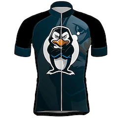 21Grams Men's Cycling Jersey Short Sleeve Bike Jersey Top with 3 Rear Pockets Mountain Bike MTB Road Bike Cycling Breathable Quick Dry Moisture Wicking Reflective Strips Dark Blue Penguin Polyester Lightinthebox