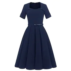 Audrey Hepburn 1950s Cocktail Dress Vintage Dress Dress Women's Costume Vintage Cosplay Party / Evening Short Sleeve Dress Masquerade Lightinthebox