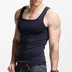 Men's Compression Tank Top Sleeveless Base Layer Top Athletic Cotton Breathable Moisture Wicking Soft Gym Workout Running Active Training Sportswear Activewear Solid Colored Purple Army Green Burgundy Lightinthebox