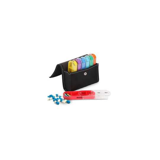 PU Travel Pill Organizer Wallet Pill Box Dispenser Medicine Box