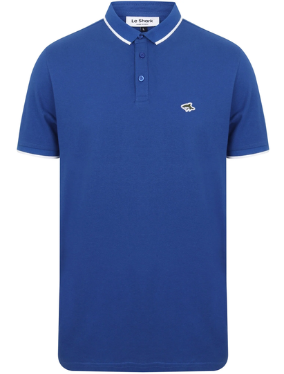 Polo Shirts Midhurst Tipped Cotton Pique Polo Shirt In Sea Surf Blue - Le Shark / S - Tokyo Laundry