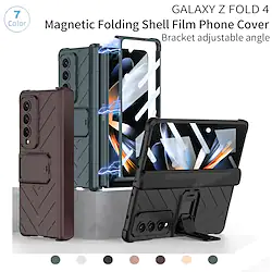 Phone Case For Samsung Galaxy Flip Z Fold 4 with Stand Magnetic Full Body Protective Solid Colored TPU Lightinthebox