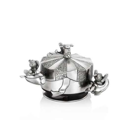 Royal Selangor Pewter Jet Rocket Music Box Carousel - Bunnies Day Out Collection