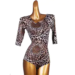 Latin Dance Leotard / Onesie Pattern / Print Women's Performance Half Sleeve Spandex Lightinthebox