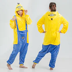 Adults' Kigurumi Pajamas Cartoon Character Onesie Pajamas Flannel Fabric Cosplay For Men and Women Carnival Animal Sleepwear Cartoon Festival / Holiday Costumes / Leotard / Onesie / Leotard / Onesie Lightinthebox