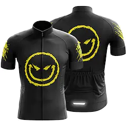 21Grams Men's Cycling Jersey Short Sleeve Bike Jersey Top with 3 Rear Pockets Mountain Bike MTB Road Bike Cycling Breathable Quick Dry Moisture Wicking Reflective Strips Black Green Sky Blue Graphic Lightinthebox