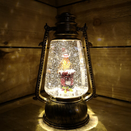 Premier 24cm Christmas Robin Water Spinner Lantern Post Box