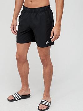 adidas Originals Essentials Swim Shorts - Black, Black, Size L, Men