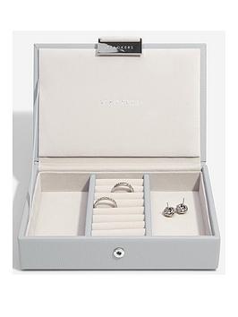 Stackers Pebble Grey Mini Jewellery Box With Lid