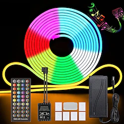 3~10m 9.8~32.8ft DC12V RGB Waterproof LED Flexible Neon Rope Strip Light app Music Sync Work with Alexa Google Assistant for party Décor Lightinthebox