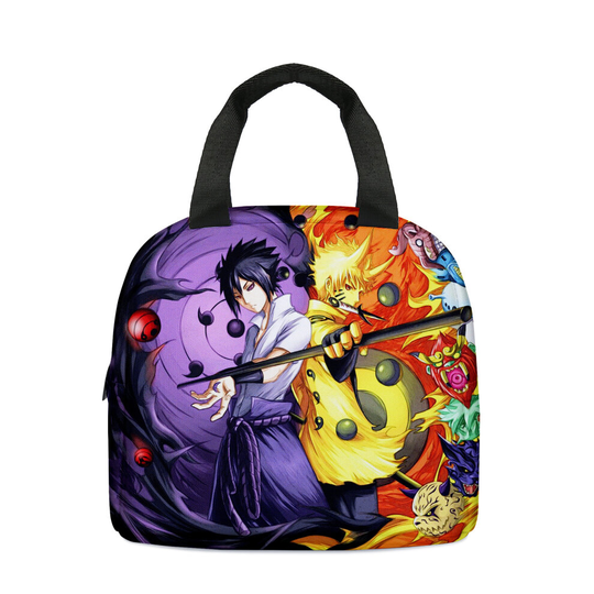 (1) Naruto Lunch Box Bag Children Outdoor Lunch Bag Portable