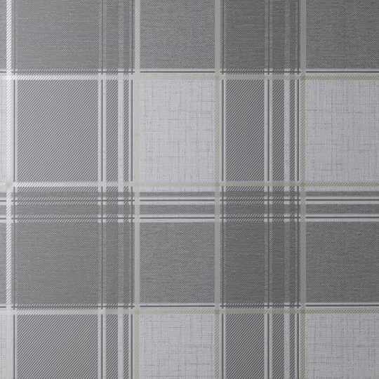Larson Check Wallpaper Fine Décor Tartan Textured Vinyl Metallic Charcoal Gold