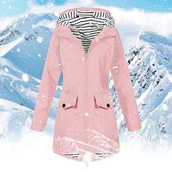 Women's Waterproof Hiking Jacket Rain Jacket Lightweight Raincoat Hooded Windbreaker Winter Outdoor Windproof Quick Dry Warm Parka Trench Coat Top Camping Hunting Fishing Navy Yellow Pink Lightinthebox