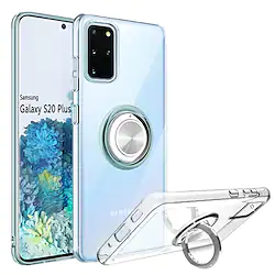 Phone Case For Samsung Galaxy S22 Ultra Plus S20 Clear Ultra Thin Soft Phone Case with 360 Rotation Ring Holder Magnetic Kickstand Shockproof Anti-Scratch Cover Note 10 Note 10 Plus Lightinthebox