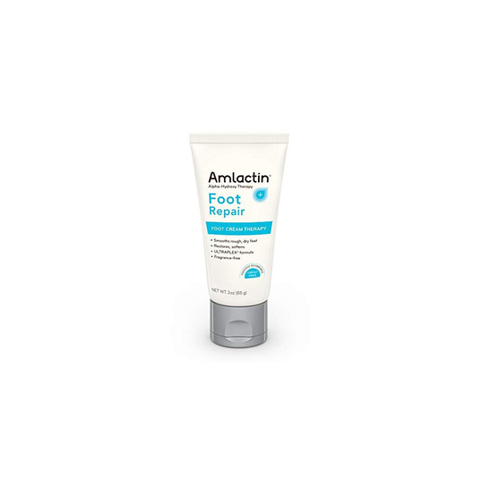 AmLactin Foot Repair Foot Cream Therapy, 3 Ounce Tube, AHA Cream