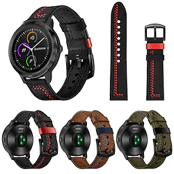 22mm Leather Watch Band for Garmin Forerunner 255 / Vivoactive 4 / Venu 2 Replaceable Bracelet Wrist Strap Wristband Lightinthebox