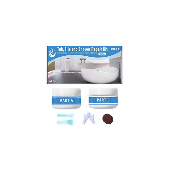 Tub, Tile and Shower Repair Kit, 5oz White Bathtub Crack Refinishing Kit for Porcelain, Acrylic, Fiberglass