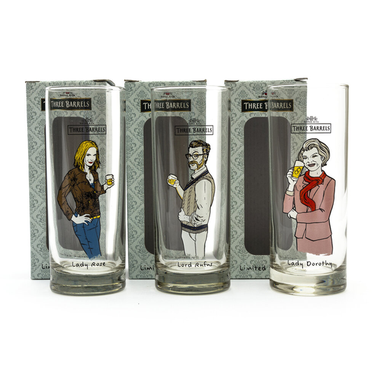 3 Barrels Brandy 3 Glass Set Official Character Branded New Box