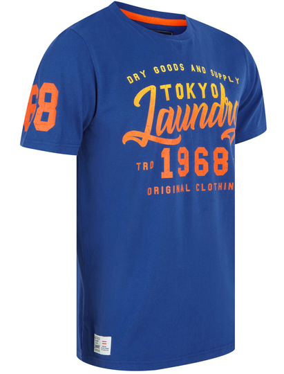 T-Shirts Fading Motif Cotton Jersey T-Shirt In Sea Surf Blue - Tokyo Laundry / S - Tokyo Laundry
