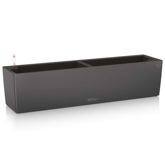 LECHUZA BALCONERA Color 80 Slate Poly Resin Window Box Self-watering Planter with Substrate H19 L80 W19 cm