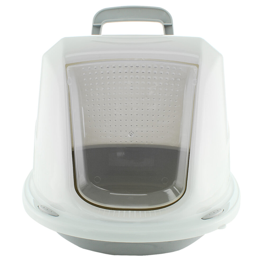 Portable Cat Hooded Litter Tray Kitten Toilet Box Filter Flap Door Carry Handle